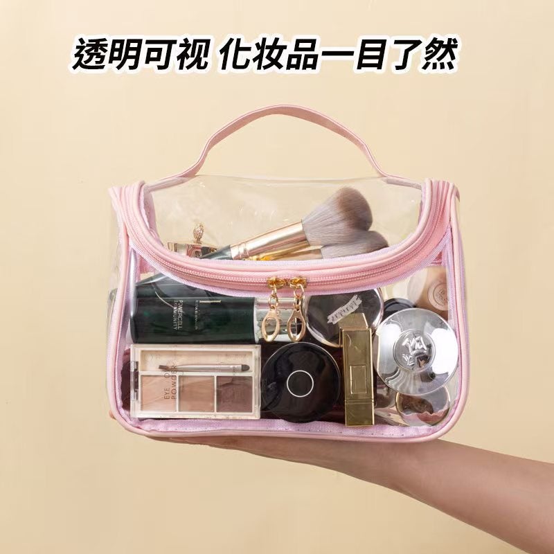 New Transparent Mesh Cosmetic Bag For Travel, Lightweight Bathing And Toiletry Bag, Student Organizing Cosmetics Bag, Handbag - Image 4